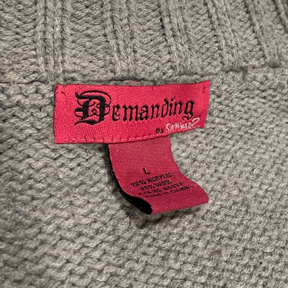 Gray wool knit cardigan - Picture 4 of 4